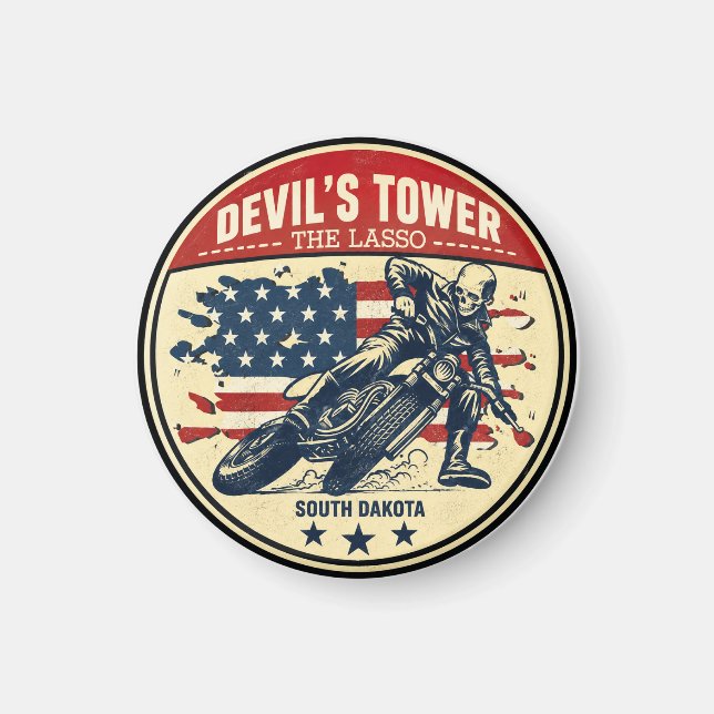 Imã Devil's Tower Road - a viagem de moto com laço (Frente)