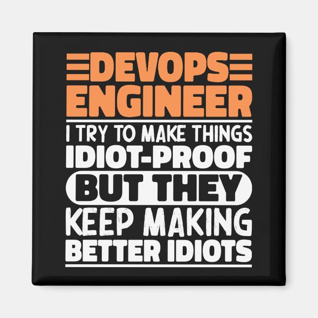 Imã Devops Engenheiro Tento Fazer Coisas Engraçadas (Frente)