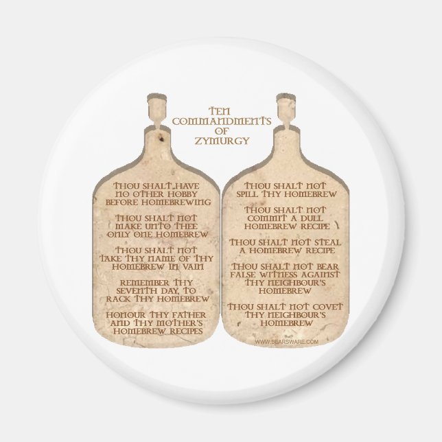 Imã Dez Mandamentos de Zymurgy (Frente)