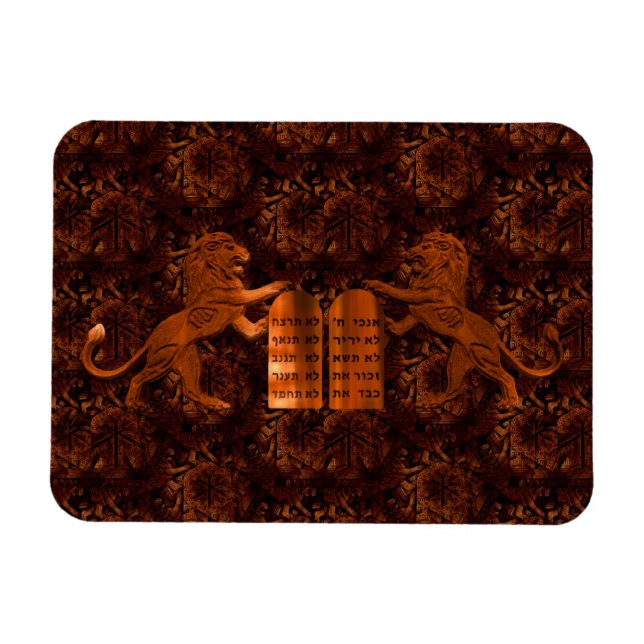 Ímã Dez Mandamentos e Leões (Horizontal)