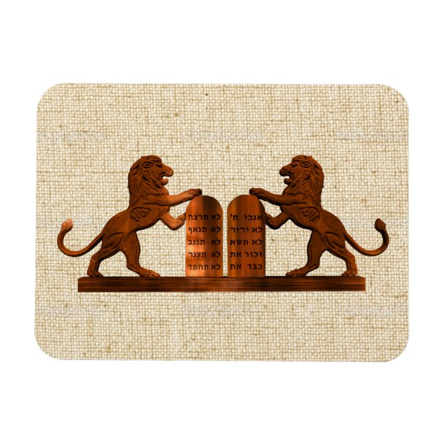 Ímã Dez Mandamentos e Leões (Horizontal)