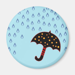 Imã dia chuvoso com guarda-chuva