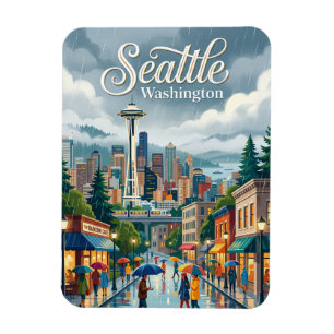 Ímã Dia Chuvoso em Seattle Washington