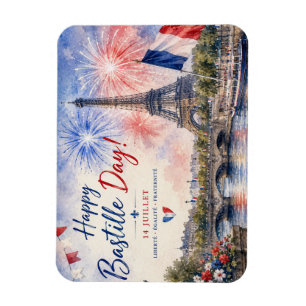 Ímã Dia da Bastilha fogos de artifício da Torre Eiffel