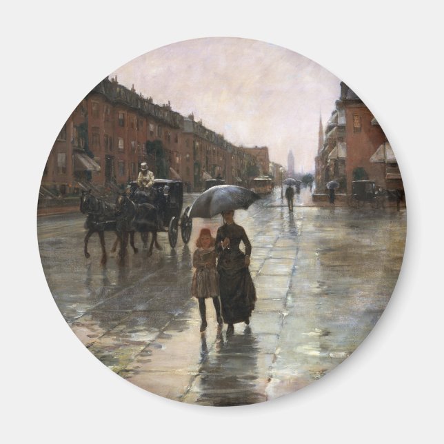 Imã Dia da Chuva, Boston por Frederick Childe Hassam (Frente)