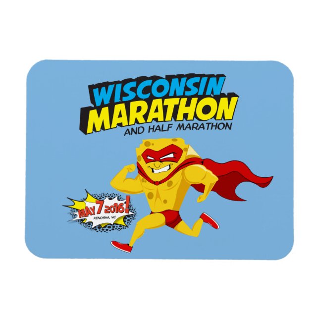 Ímã Dia da Corrida da Maratona de Wisconsin (Horizontal)