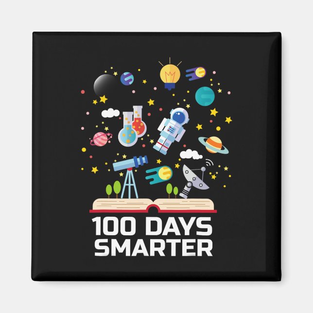 Imã Dia Da Escola 100 Dias Mais Inteligentes Espaço De (Frente)