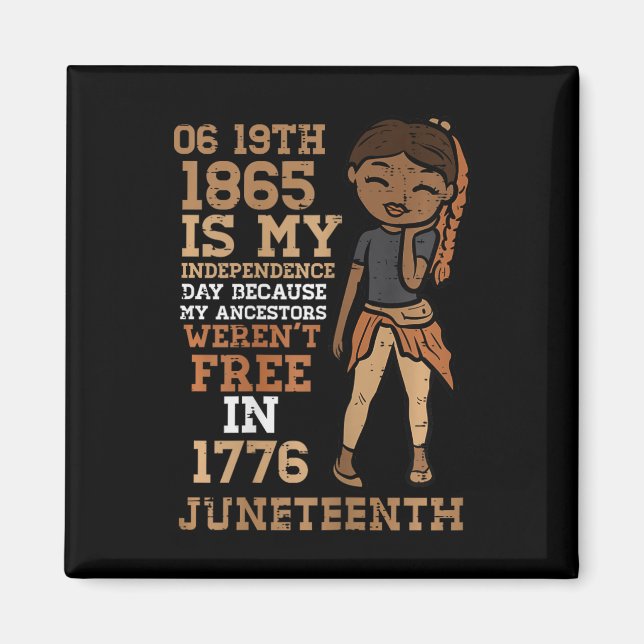 Imã Dia da Independência Décima Junta Menina Negra Ki (Frente)