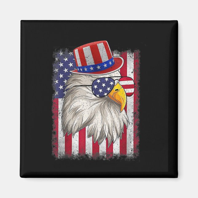 Imã Dia da Independência Feliz 4 de Julho Design Vinta (Frente)