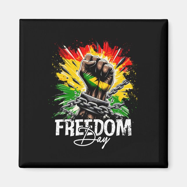 Imã Dia da Liberdade Juneteenth Punho do Poder Negro Q (Frente)