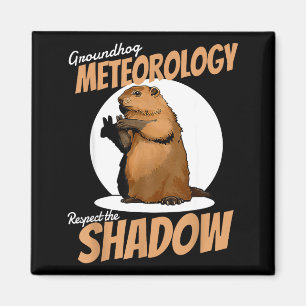 Imã Dia da Marmota Roedor Engraçado Respeita a Sombra 