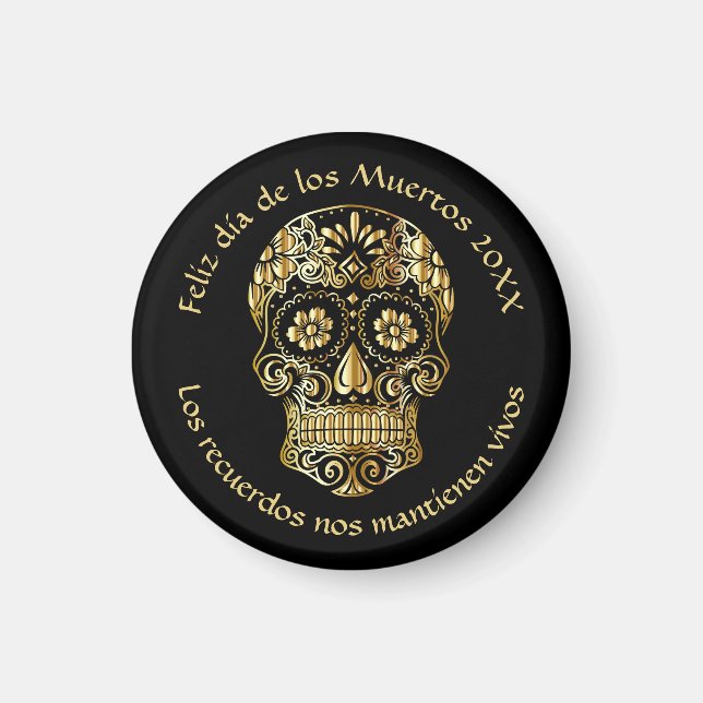 Imã Dia da Morte - Personalizar Adicionar Nome e Mensa (Frente)