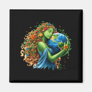 Imã Dia da Terra 2026 mãe natureza verde planeta mulhe