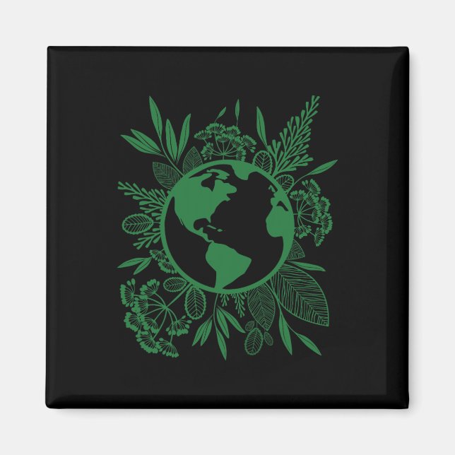 Imã Dia da Terra em Paz Verde (Frente)