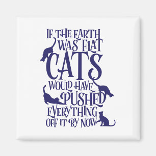 Imã Dia da Terra Plana Teoria dos Gatos Gráficos Engra