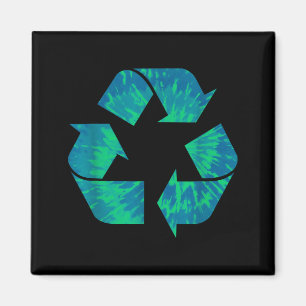 Imã Dia da Terra Tie Dye Símbolo de Reciclagem Recicla