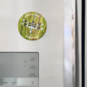 Imã Dia da Terra Todos Os Dias Dragonfly Branca Comum