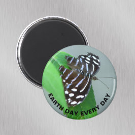 Imã Dia da Terra Todos os Dias Foto da Borboleta Azul 