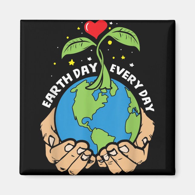 Imã Dia da Terra Todos os Dias - Greve Climática & Mei (Frente)