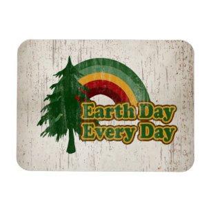 Ímã Dia da Terra Todos Os Dias, Retro Arco-Íris