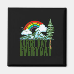 Imã Dia da Terra Todos Os Dias! Vintage Rainbow Nature