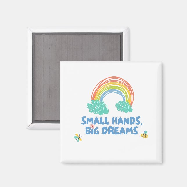 Imã Dia das crianças felizes Mãos Pequenas, Grandes So (Front/Back)