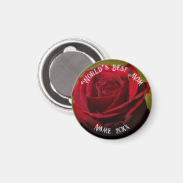 Imã Dia das Mães Rosa Vermelha Texturizada
