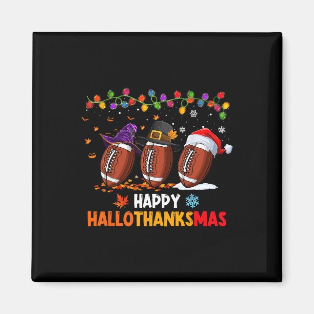 Imã Dia de Ação de Graças de Halloween Hallothanksmas  (Frente)
