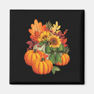 Imã Dia de Ação de Graças Pumpkin Sunflower Fall Autum