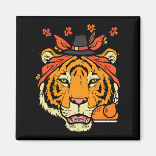 Imã Dia de Ação de Graças Tigre Face Peru Dia de Outon