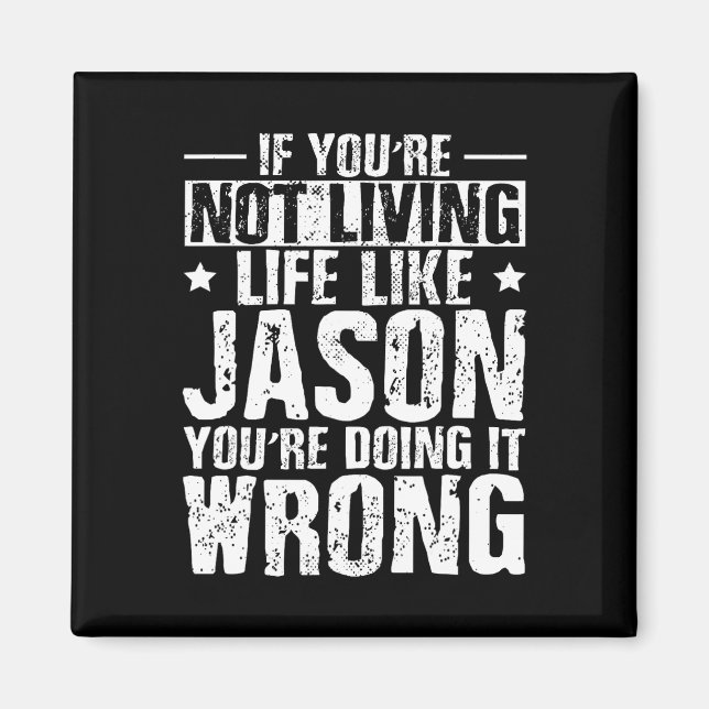 Imã Dia de Aniversário Jason Nome Forename Dizendo (Frente)