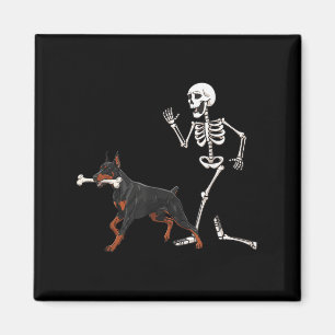 Imã Dia de as Bruxas engraçado Doberman Nscher E Skele
