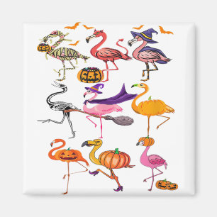 Imã Dia de as Bruxas engraçado Flamingo Figurume Flami