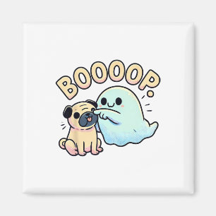 Imã Dia de as Bruxas engraçado Ghost Pug Boop Bobo Pup