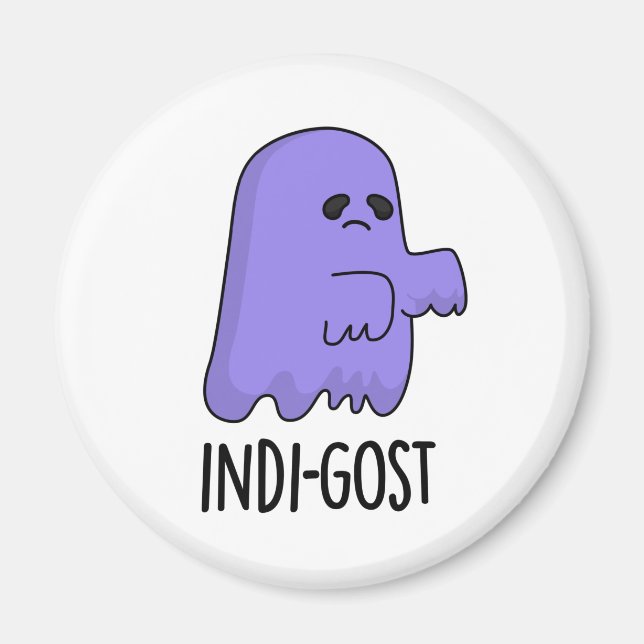 Imã Dia de as Bruxas engraçado Indi-gost Indigo Ghost  (Frente)