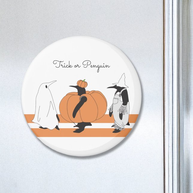 Imã Dia de as Bruxas engraçado Pumpkin Penguin de Cart (Criador carregado)