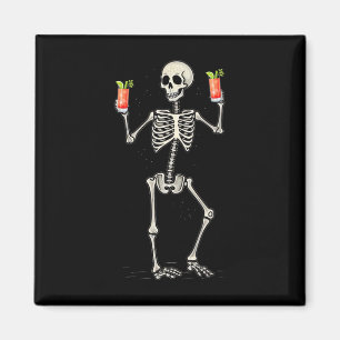 Imã Dia de as Bruxas engraçado Skeleton Bebendo Bloody