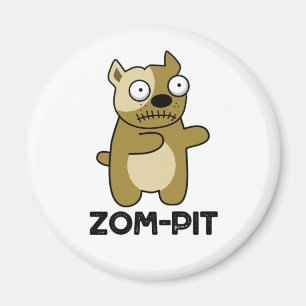 Imã Dia de as Bruxas engraçado Zombie Pit Bull Pun