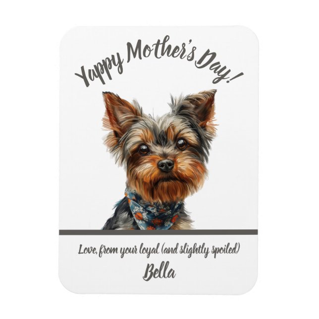 Ímã Dia de as mães Bonito Yappy Yorkie (Vertical)