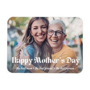 Ímã dia de as mães branco moderno foto mínima do gráfi