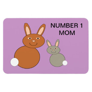 Ímã dia de as mães Bunnies Personalizado Número 1 Ma