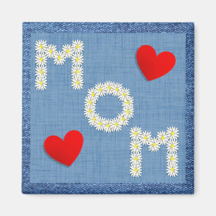 Imã Dia de as mães Denim e Daisies 