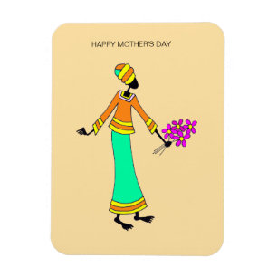 Ímã Dia de as mães e flores azuis