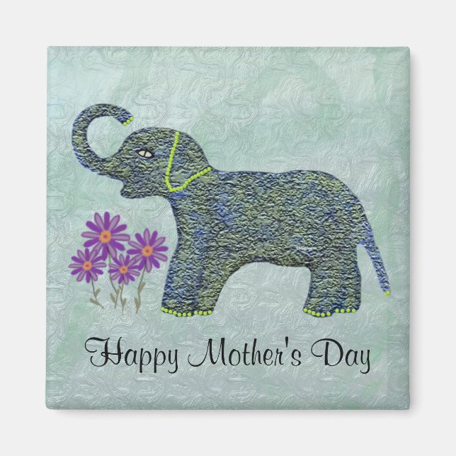 Imã Dia de as mães Elefante Jade (Frente)