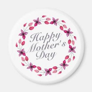Imã Dia de as mães Elegante Floral Wreath   Magnet