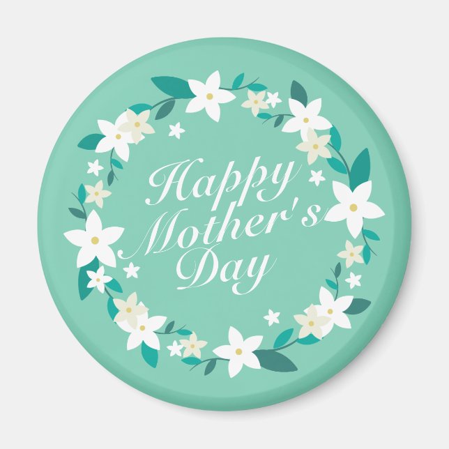 Imã Dia de as mães Elegante Floral Wreath | Magnet (Frente)