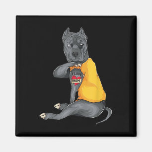 Imã Dia de as mães Engraçado Pitbull Adoro Mamãe Tatto