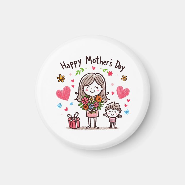 Imã Dia de as mães Feliz (Frente)