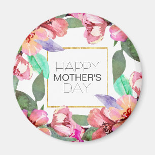 Imã Dia de as mães Feliz Floral Elegante   Magnet
