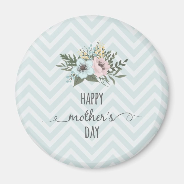 Imã Dia de as mães Feliz Floral Elegante | Magnet (Frente)